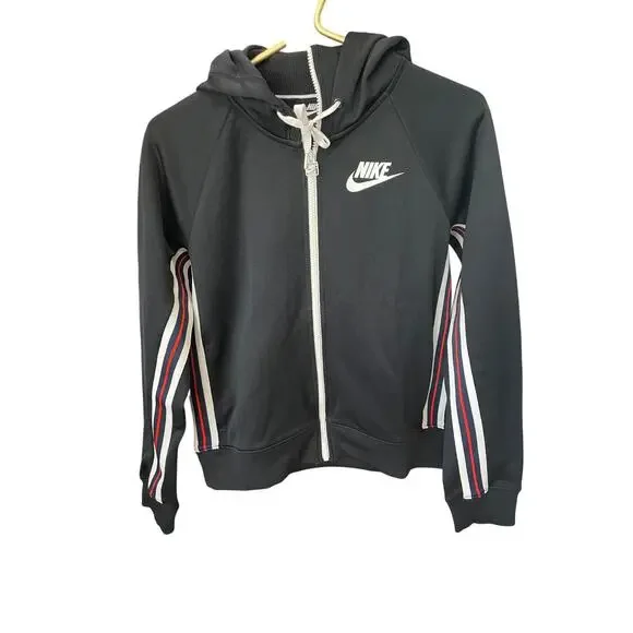 NIKE Hoodie + Joggers Set – Charcoal Gray, Red Stripe, Size Small, Athleisure - Picture 9 of 12